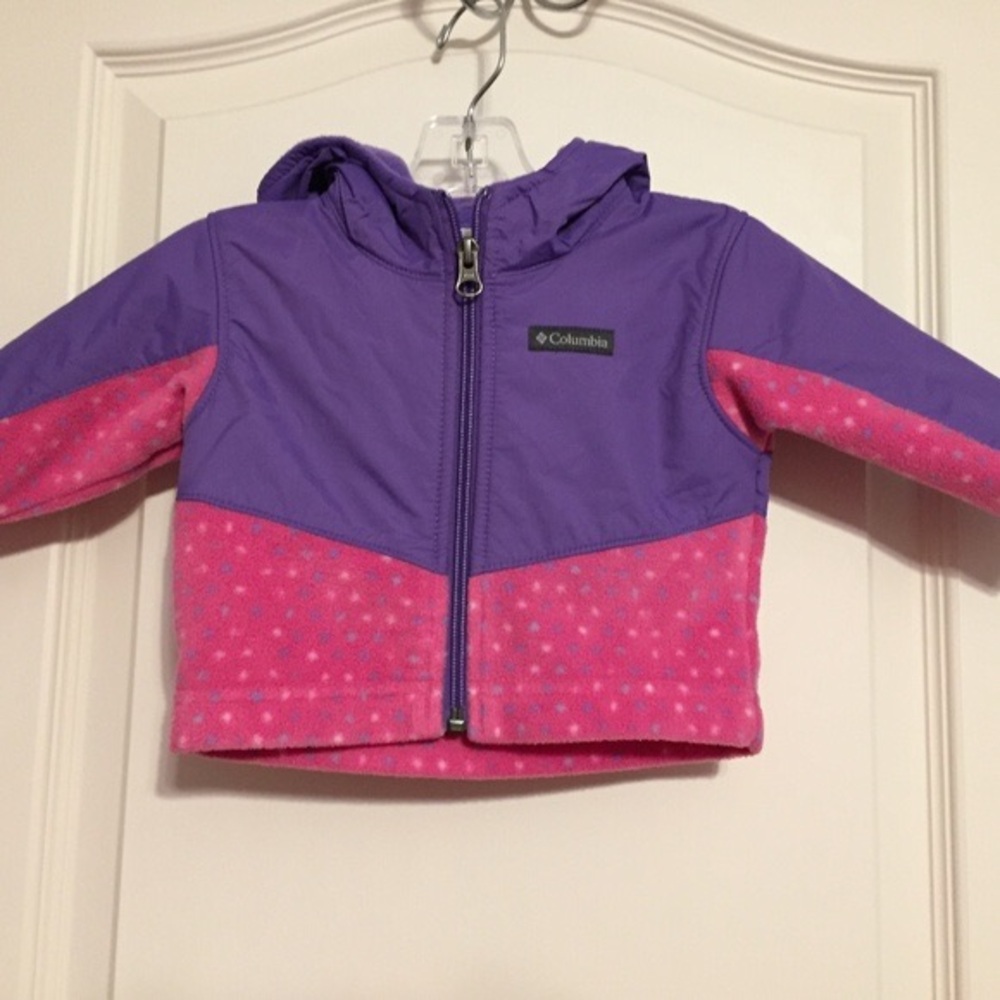 Columbia Pink and Purple Fleece Zip Up Jacket